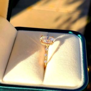 Solid 14k gold 2.5ct oval moissanite ring